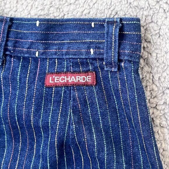 VTG L'ECHARDE Splinter's Inc. Pinstripe High Waist Pleated Denim Pants Size 5 - Picture 13 of 16